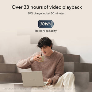 ASUS - Zenbook A14 14” OLED 2K Display - Snapdragon X2 Elite 2026 - 16GB Memory - 512GB Storage - Copilot+ PC - Zabriskie Beige