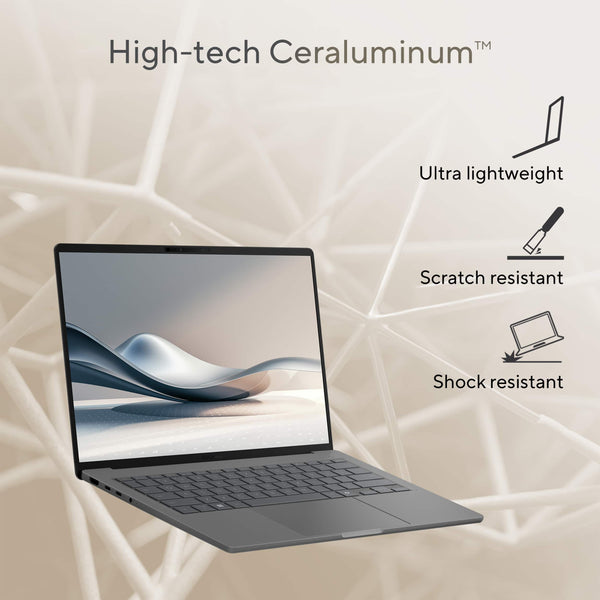 ASUS - Zenbook A14 14" FHD+ OLED Laptop - Copilot+ PC - Snapdragon X with 32GB RAM - 1TB SSD - Iceland Gray