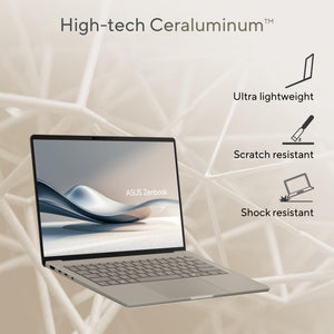 ASUS - Zenbook A14 14" 2K OLED Laptop - Snapdragon X Plus 2025 - 16GB Memory - 512GB Storage - Copilot+ PC - Zabriskie Beige