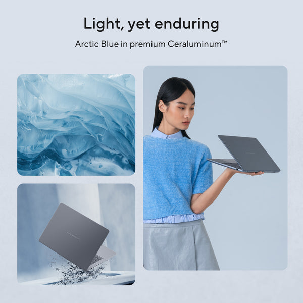 ASUS - Zenbook 14 14" 2K OLED Laptop - Snapdragon X1-26-100 (2026) - 16GB Memory - 256GB Storage - Copilot+ PC - Arctic Blue