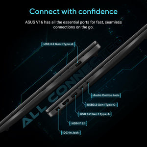 ASUS - V16 16" 2K Gaming Laptop - Intel Core 5 Processor 210H with NVIDIA GeForce RTX 3050 - 8GB Memory - 512GB SSD - Black