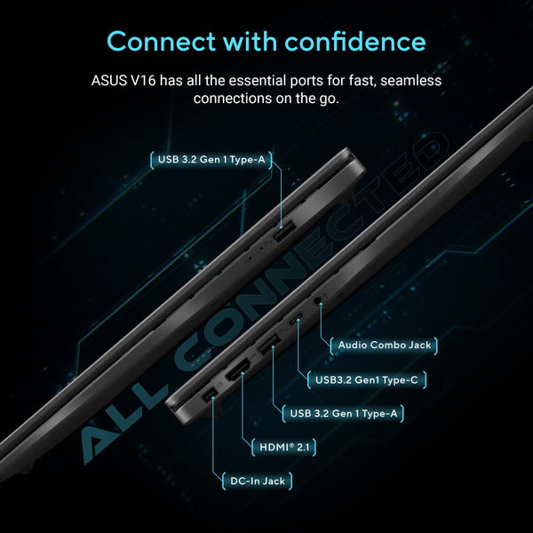 ASUS - V16 16" 2K Gaming Laptop - Intel Core 5 Processor 210H with NVIDIA GeForce RTX 3050 - 8GB Memory - 512GB SSD - Black