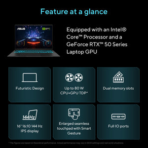 ASUS - V16 16" 2K Gaming Laptop - Intel Core 5 Processor 210H with NVIDIA GeForce RTX 3050 - 8GB Memory - 512GB SSD - Black