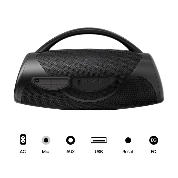 Hisense - Bluetooth Speaker VoyageBoom with rechargable battery, ambient lighting, Auracast, FM radio, IP67 - Black