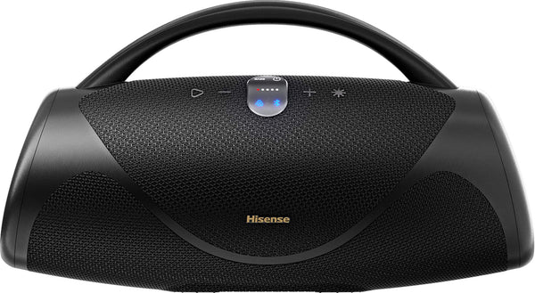Hisense - Bluetooth Speaker VoyageBoom with rechargable battery, ambient lighting, Auracast, FM radio, IP67 - Black