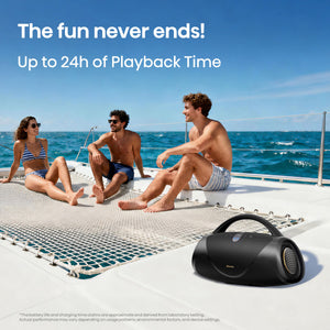 Hisense - Bluetooth Speaker VoyageBoom with rechargable battery, ambient lighting, Auracast, FM radio, IP67 - Black