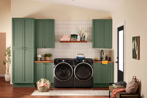 7.4 cu. ft. Smart Front Load ENERGY STAR® Electric Dryer with Steam Capabilities #volcanoblack