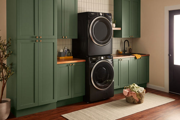 7.4 cu. ft. Smart Front Load ENERGY STAR® Electric Dryer with Steam Capabilities #volcanoblack