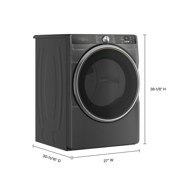 7.4 cu. ft. Smart Front Load ENERGY STAR® Electric Dryer with Steam Capabilities #volcanoblack
