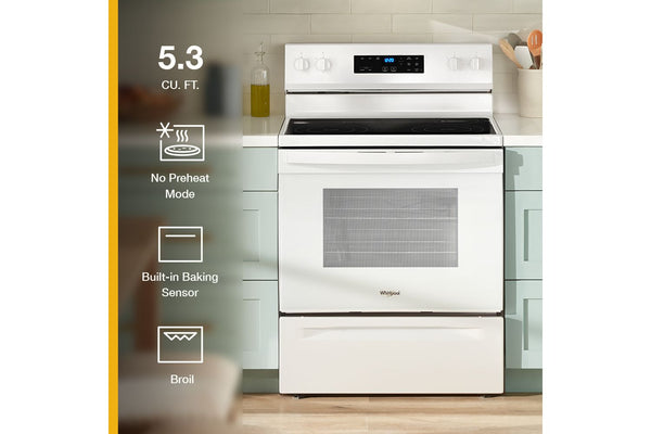 30-inch Electric Range with No Preheat Mode #white