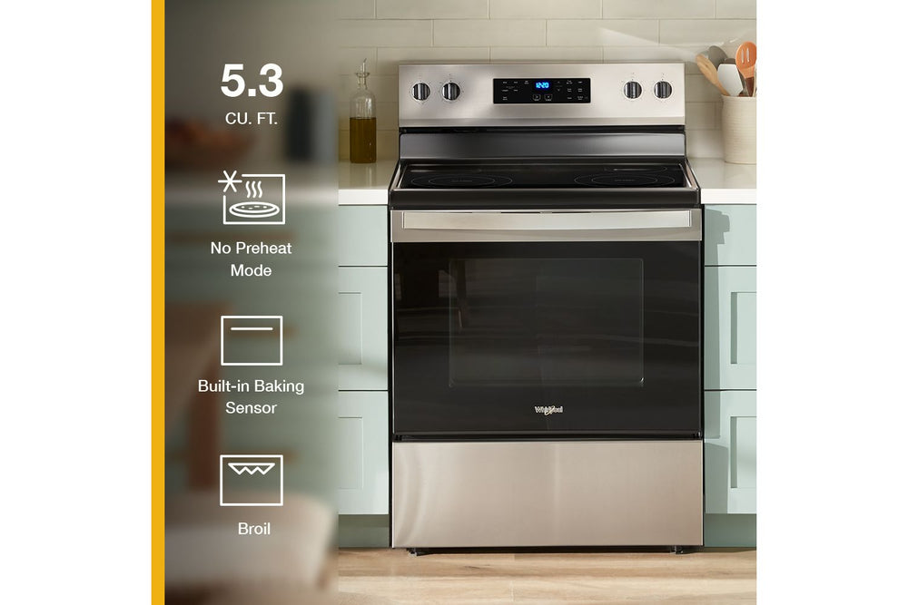 30-inch Electric Range with No Preheat Mode and Steam Clean #stainless