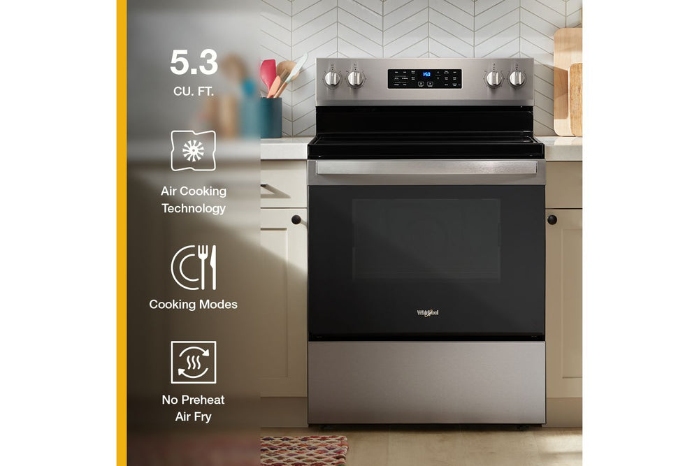 30-inch Electric Range with Air Cooking Technology and Steam Clean #stainless
