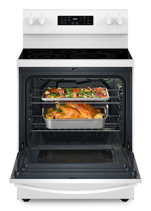 30-inch Energy Star Electric Range with Air Cooking Technology, No Preheat Air Fry and Air Baking and Self Clean #white
