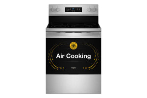 30-inch Energy Star Electric Range with Air Cooking Technology, No Preheat Air Fry and Air Baking and Self Clean #stainless