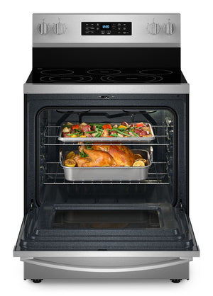 30-inch Energy Star Electric Range with Air Cooking Technology, No Preheat Air Fry and Air Baking and Self Clean #stainless