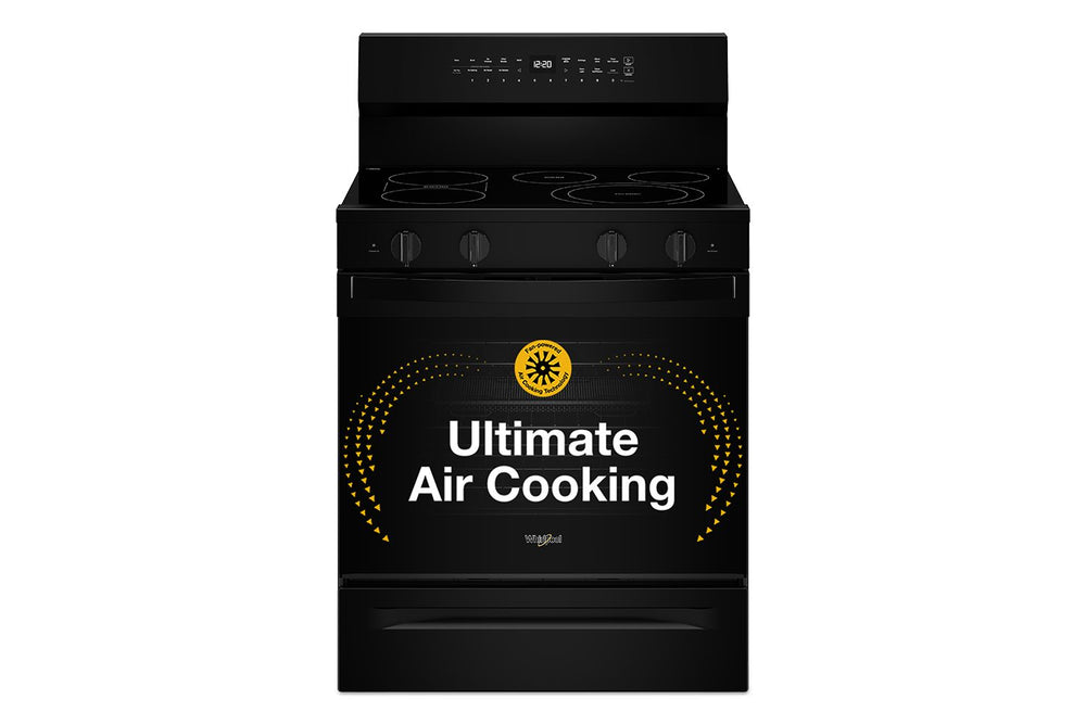 30-inch Electric Smart Range with Air Cooking Technology, No Preheat Air Fry, High Speed Preheat Oven, WipeClean™ Coating, and Steam/Self Clean #black