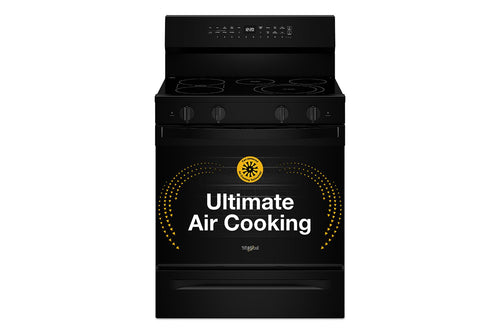 30-inch Electric Smart Range with Air Cooking Technology, No Preheat Air Fry, High Speed Preheat Oven, WipeClean™ Coating, and Steam/Self Clean #black
