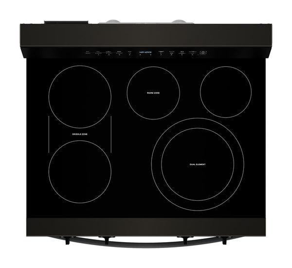 30-inch Electric Smart Range with Air Cooking Technology, No Preheat Air Fry, High Speed Preheat Oven, WipeClean™ Coating, and Steam/Self Clean #blackstainless