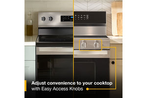 30-inch Electric Smart Range with Air Cooking Technology, No Preheat Air Fry, High Speed Preheat Oven, WipeClean™ Coating, and Steam/Self Clean #blackstainless