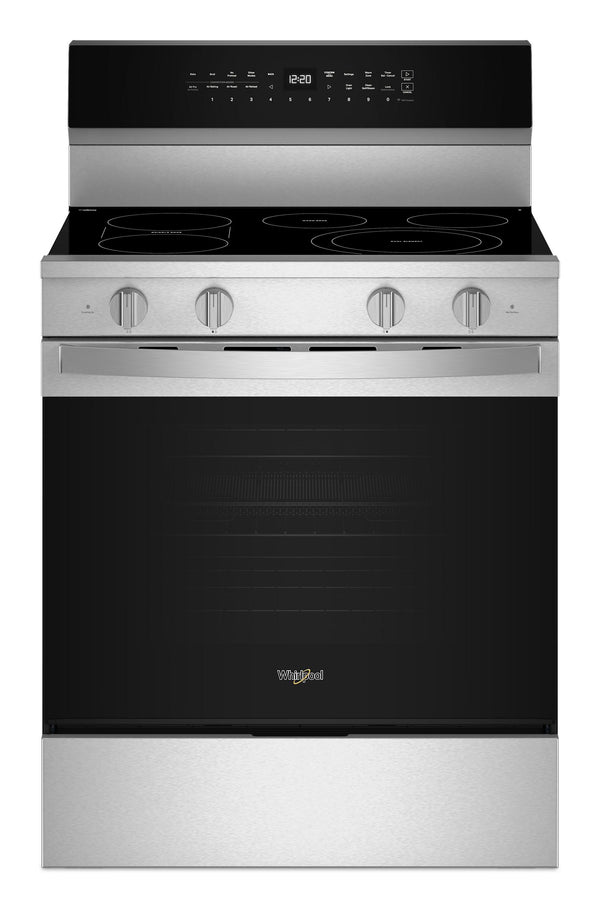 30-inch Electric Smart Range with Air Cooking Technology, No Preheat Air Fry, High Speed Preheat Oven, WipeClean™ Coating, and Steam/Self Clean #stainless