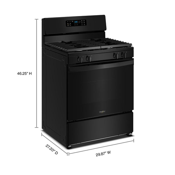 Whirlpool - 30-inch Gas Range with Crispy Mode and Dishwasher Safe Grates #black