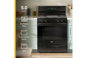 30-inch Self Clean Gas Range with No Preheat Mode #black