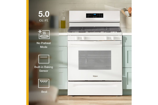 30-inch Self Clean Gas Range with No Preheat Mode #white