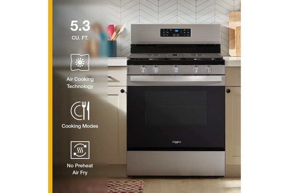 30-inch Gas Range with Air Cooking Technology and Steam Clean #white