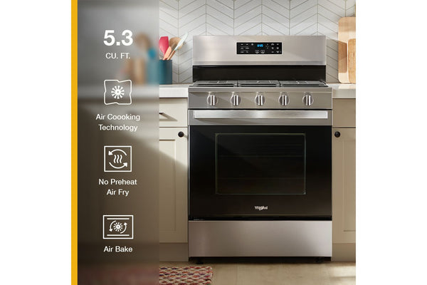 30-inch Gas Range with Air Cooking Technology, No Preheat Air Fry and Air Baking and Self Clean #stainlesssteel