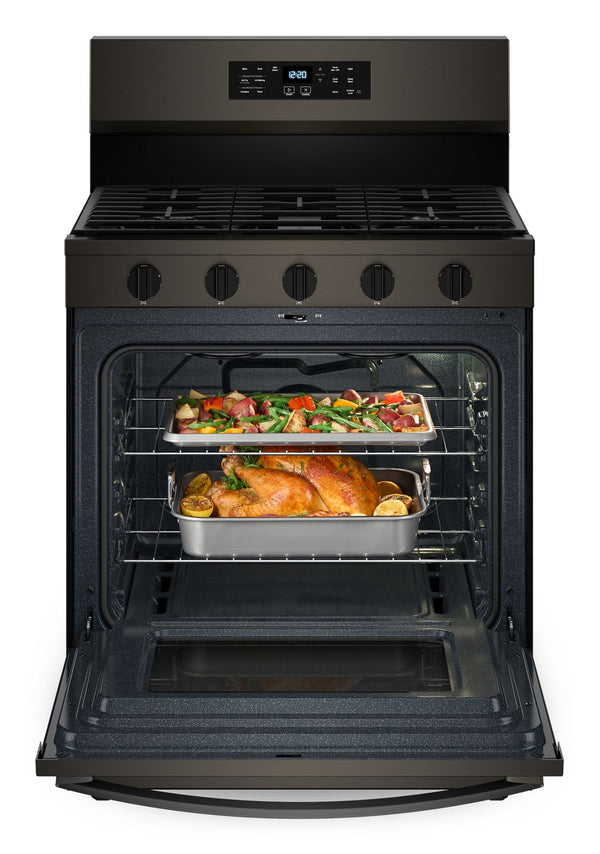 30-inch Gas Range with Air Cooking Technology, No Preheat Air Fry and Air Baking and Self Clean #blackstainless
