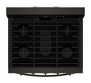 30-inch Smart Gas Range with Air Cooking Technology, No Preheat Air Fry, Steam/Self Clean and High Speed Preheat #blackstainless