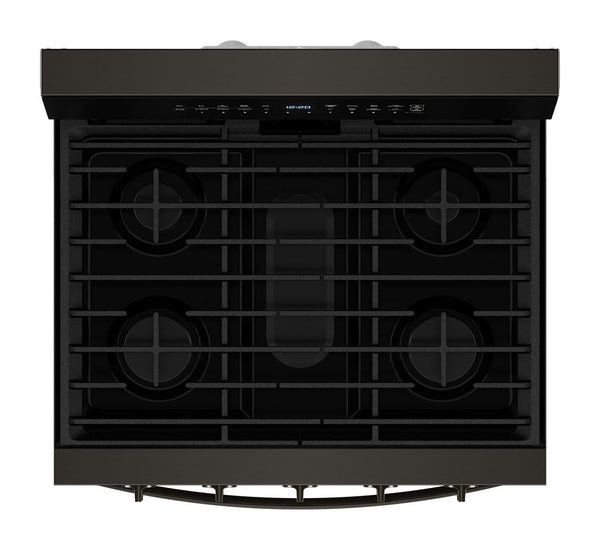 30-inch Smart Gas Range with Air Cooking Technology, No Preheat Air Fry, Steam/Self Clean and High Speed Preheat #blackstainless