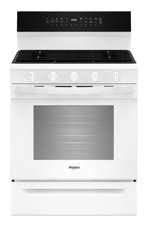 30-inch Smart Gas Range with Air Cooking Technology, No Preheat Air Fry, Steam/Self Clean and High Speed Preheat #white
