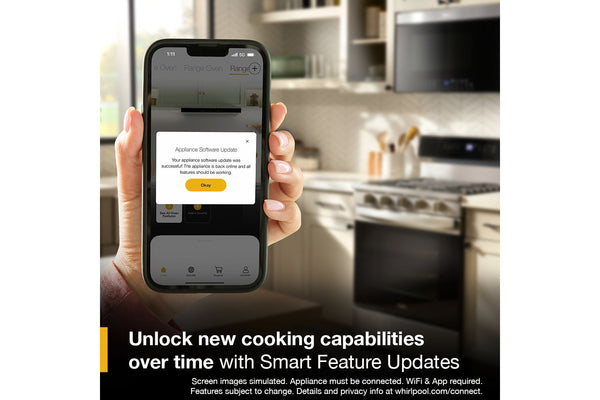 30-inch Smart Gas Range with Air Cooking Technology, No Preheat Air Fry, Steam/Self Clean and High Speed Preheat #white