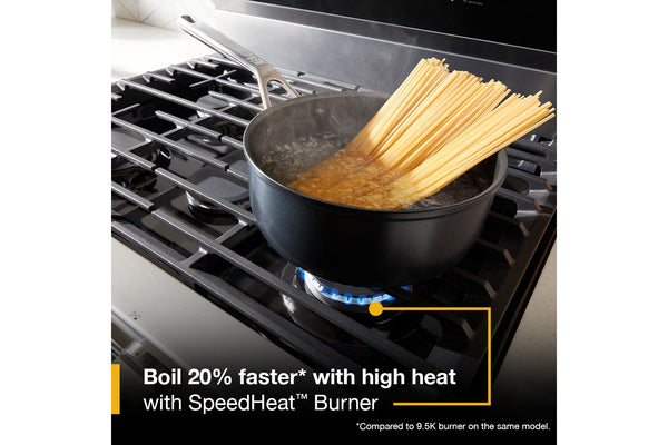 30-inch Smart Gas Range with Air Cooking Technology, No Preheat Air Fry, Steam/Self Clean and High Speed Preheat #stainless