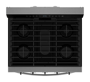 30-inch Smart Gas Range with Air Cooking Technology, No Preheat Air Fry, Steam/Self Clean and High Speed Preheat #stainless
