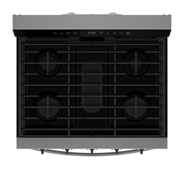 30-inch Smart Gas Range with Air Cooking Technology, No Preheat Air Fry, Steam/Self Clean and High Speed Preheat #stainless