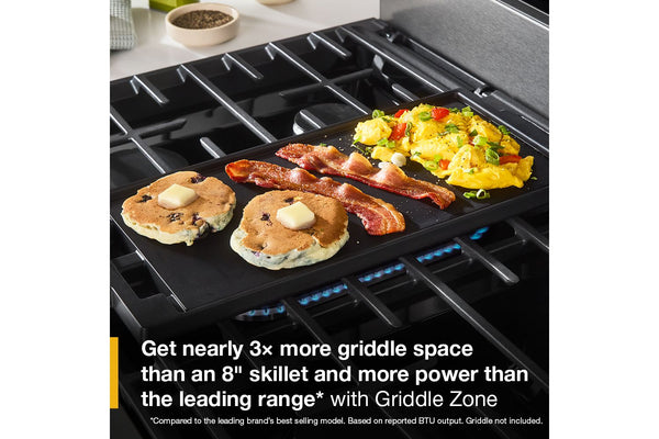 30-inch Smart Gas Range with Air Cooking Technology, No Preheat Air Fry, Steam/Self Clean and High Speed Preheat #stainless