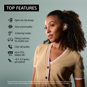 Sony - LinkBuds Clip Truly Wireless Open Earbuds - Greige