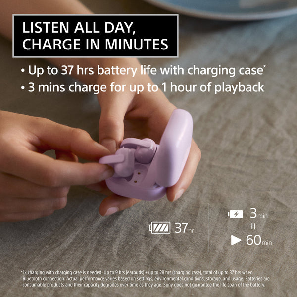 Sony - LinkBuds Clip Truly Wireless Open Earbuds - Lavender