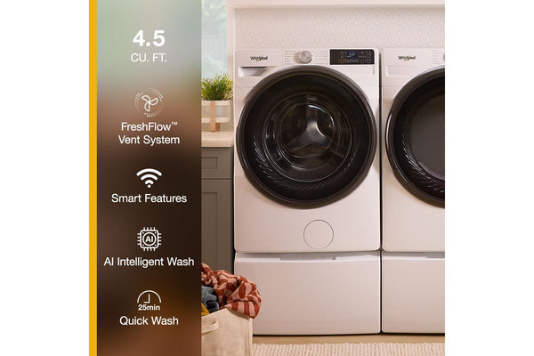 Whirlpool - 4.5 cu. ft. Smart Front Load ENERGY STAR® Washer with FreshFlow™ Vent System #white