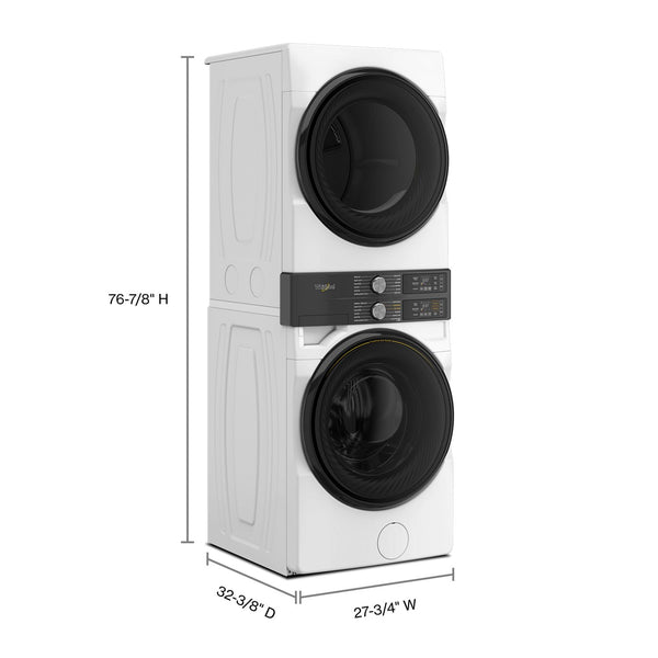 Whirlpool - Smart ENERGY STAR® Front Load Laundry Tower with UV Clean Technology & FreshFlowTM Vent System 4.5 cu. ft. Washer & 7.4 cu. ft. Gas Dryer #white