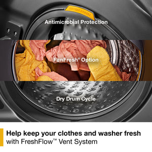 Whirlpool - Smart ENERGY STAR® Front Load Laundry Tower with UV Clean Technology & FreshFlowTM Vent System 4.5 cu. ft. Washer & 7.4 cu. ft. Gas Dryer #white