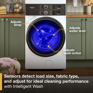 Whirlpool - Smart ENERGY STAR® Front Load Laundry Tower with UV Clean Technology & FreshFlowTM Vent System 4.5 cu. ft. Washer & 7.4 cu. ft. Gas Dryer #white