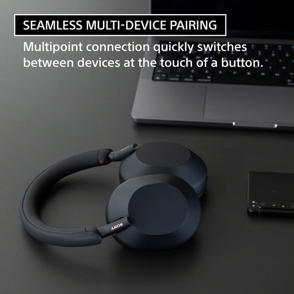 Sony - WH-1000XM5 Wireless Noise Cancelling Over-the-Ear Headphones - Black