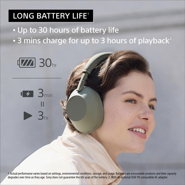 Sony - WH-1000XM6- Best Wireless Noise Cancelling Headphones - Olive Gray