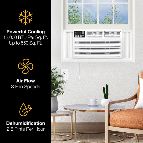 Whirlpool - 550 Sq. Ft. 12,000 BTU Window Air Conditioner - White