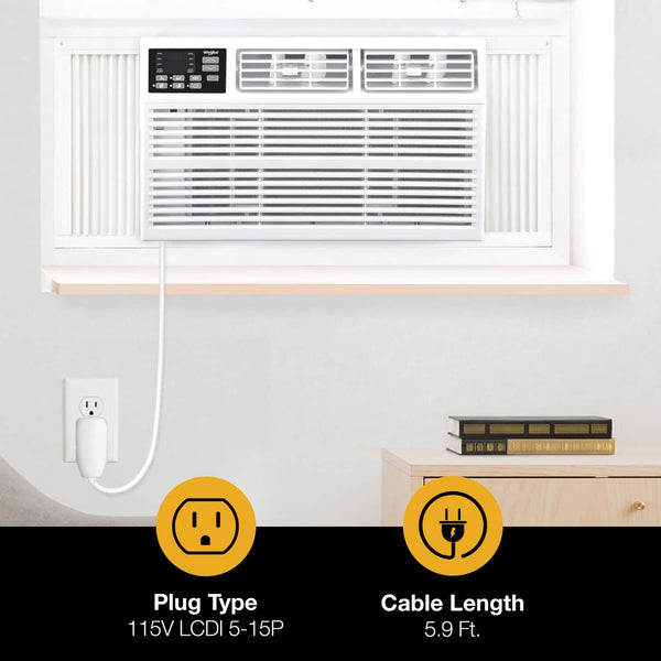 Whirlpool - 550 Sq. Ft. 12,000 BTU Window Air Conditioner - White