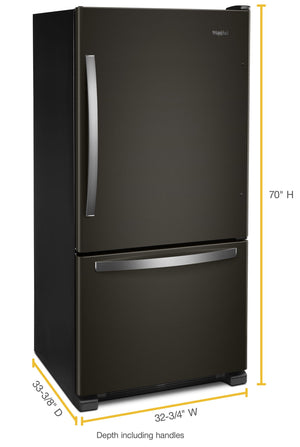 33-inch wide Bottom-Freezer Refrigerator - 22 cu. ft.