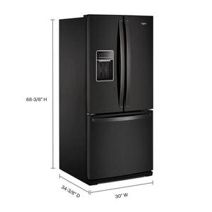 30-inch Wide French Door Refrigerator - 20 cu. ft. #black